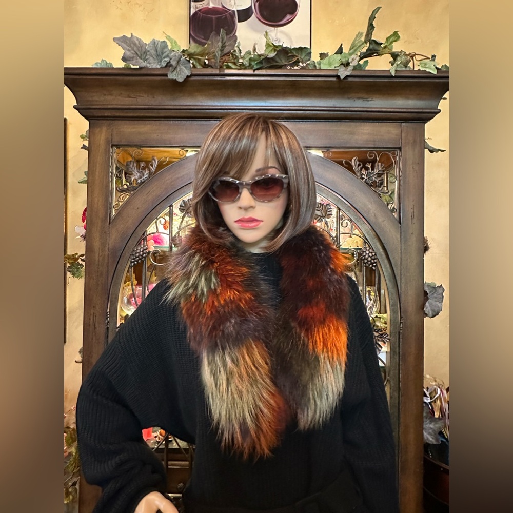 Beautiful Muti Color Fox Collar Scarf